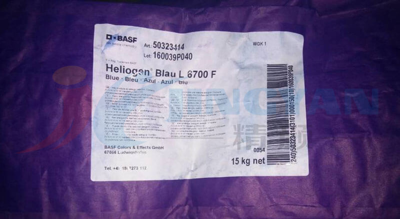 巴斯夫L6700F酞菁藍顏料包裝標(biāo)簽圖